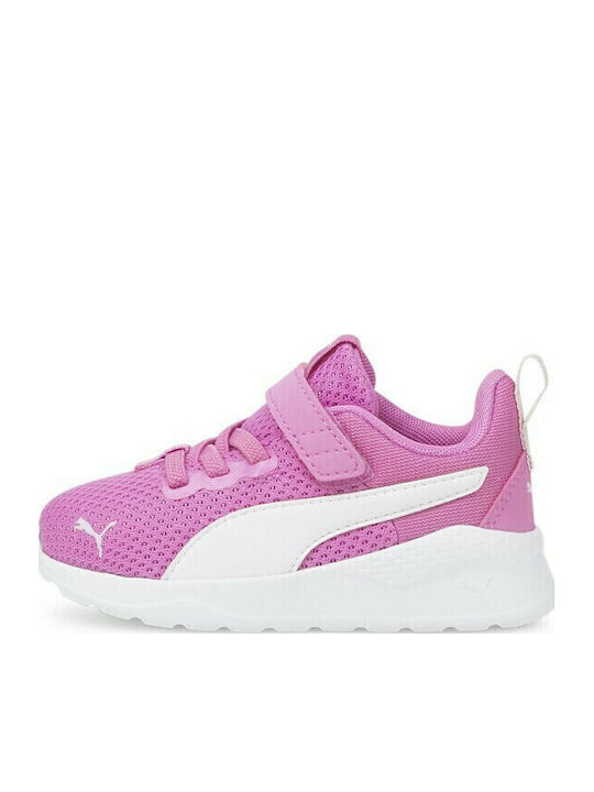 Anzarun Kids Sports Shoes Running with Hoop & Loop Closure Pink