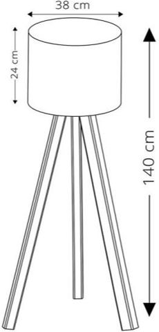 Homeplus Floor Lamp H140xW40cm. with Socket for Bulb E27 Gray