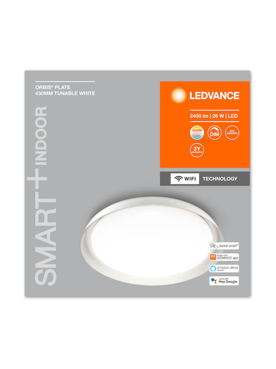 Ledvance Orbis Plate Modernă De plastic Plafonieră de tavan WiFi cu LED Integrat 43buc Alb