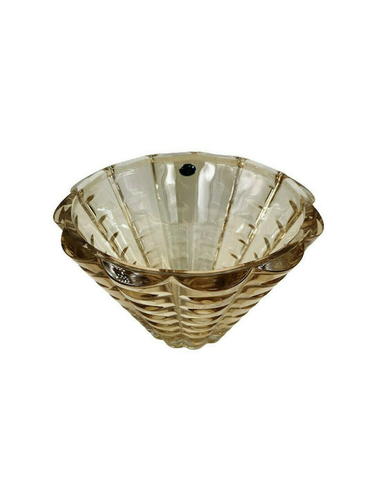 Bohemia Millennium Διακοσμητικό Μπωλ Κρυστάλλινο Μελί 14x14x23cm
