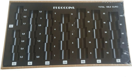 +Efo Plastic Desk Coin Case with 8 Number of Spit 27.7x14.8x2.5cm Eurocoins