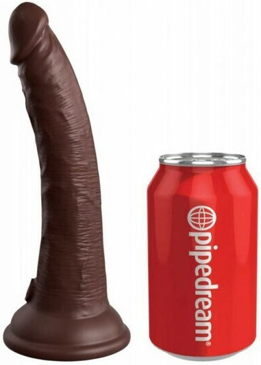 King Cock Dual Density Ρεαλιστικό Dildo με Βεντούζα Καφέ 18cm