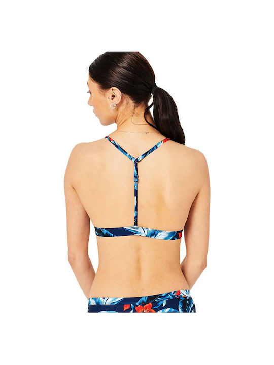 Superdry Triangle Bikini Top with Adjustable Straps Blue Floral