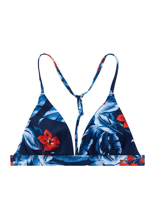 Ovin Vintage Bikini Τριγωνάκι Floral Μπλε