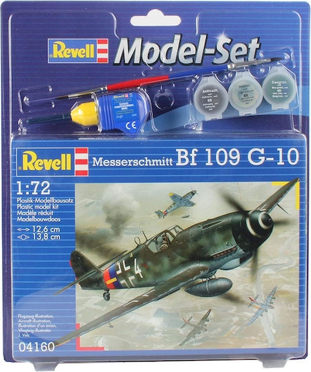Revell Messerschmitt Bf-109 Modellfigur Flugzeug 37 Teile im Maßstab 1:72 mit Kleber und Farben