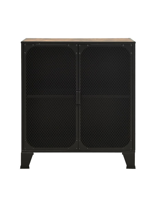 vidaXL Wohnzimmer Vitrine aus Holz & Metall Braune 72x36x82cm