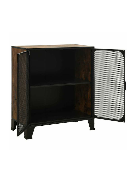 vidaXL Wohnzimmer Vitrine aus Holz & Metall Braune 72x36x82cm