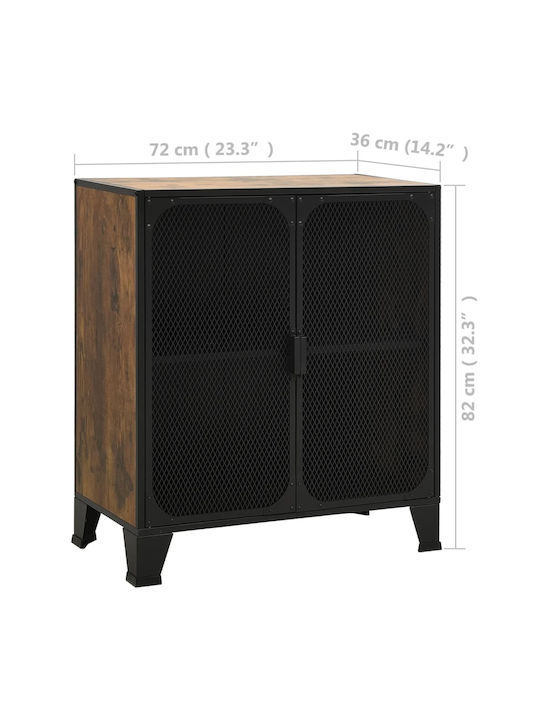 vidaXL Wohnzimmer Vitrine aus Holz & Metall Braune 72x36x82cm