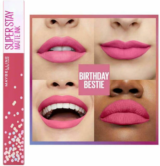 Maybelline Super Stay Matte Ink Birthday Edition Дълготраен Течен Червило Мат 395 Звяр за рожден ден 5мл