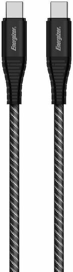 Energizer Braided USB 2.0 Cable USB-C Male - USB-C 100W PD Black 2m C541CKBK