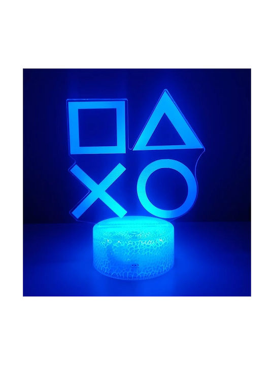 Led Παιδικό Διακοσμητικό Φωτιστικό 3D PS2 Illusion Μωβ 13x13x16.5εκ.