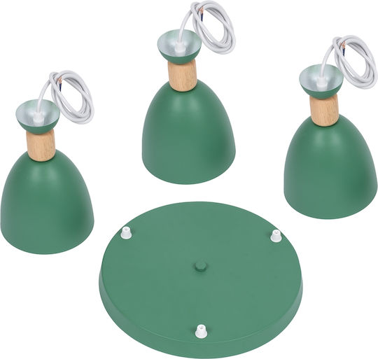 GloboStar Ava Pendant Light Green Bell with Socket E27 35x35x130cm