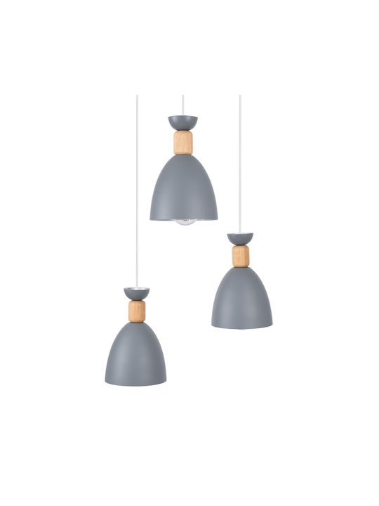 GloboStar Ava Hängelampe Gray Glocke mit Fassung E27 35x35x130cm.