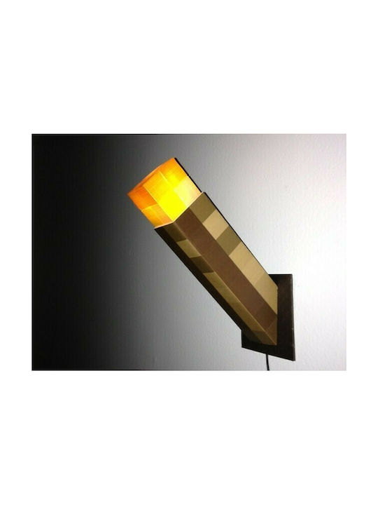 Led Kids Decorative Lamp Minecraft Brown 6x6x28εκ.