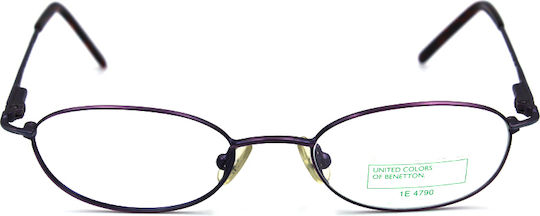 Benetton Metallisch Brillenrahmen Lila UCB334 45S