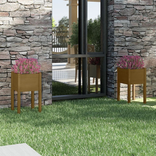 vidaXL Set 2 Jardiniere Din lemn Cerneală