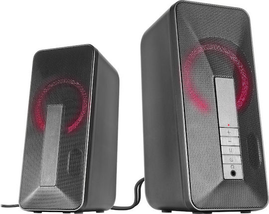 SpeedLink Lavel Ηχεία Υπολογιστή 2.0 με RGB Φωτισμό και Bluetooth Ισχύος 10W Μαύρα