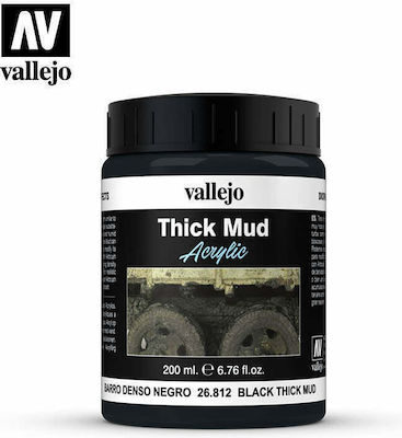 Acrylicos Vallejo Thick Mud Model Making Paint Black Mud 200ml 26.812