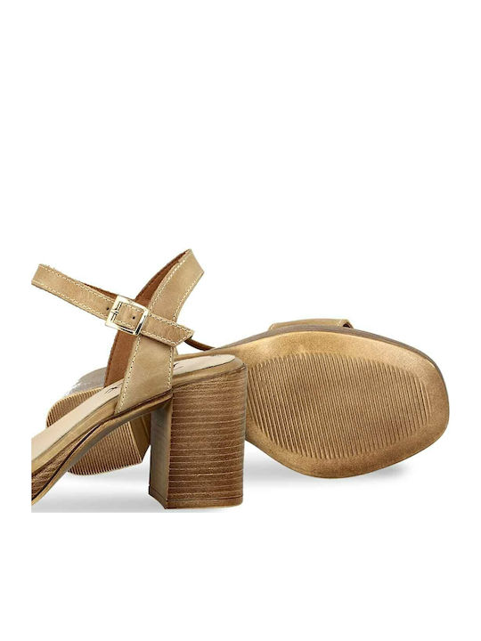 Leather Sandals Tabac Brown
