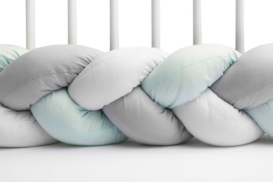 Sensillo Crib Bumpers Braided Inside Gray 20x210cm