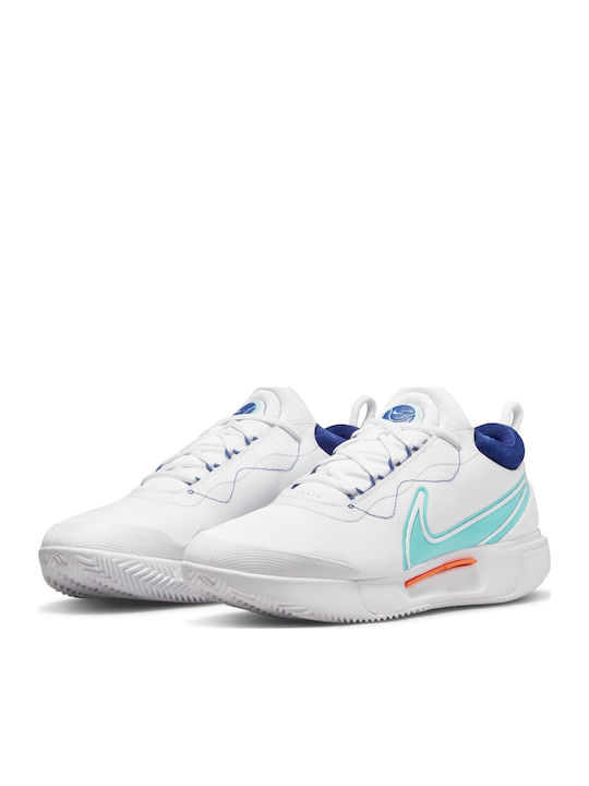 Nike Zoom Pro Ανδρικά Παπούτσια Τένις για Χωμάτινα Γήπεδα White / Deep Royal Blue / Pure Platinum / Dynamic Turquoise