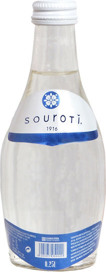 Souroti Kohlensäurehaltig Wasser in einer Glasflasche 1x0.25Es