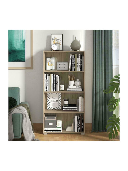 Bookcase Tomar Grey Oak 70x24.5x142cm