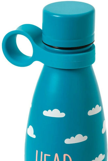 Legami Milano Cloud Recyclable Thermos Bottle Stainless Steel BPA Free 500ml Blue