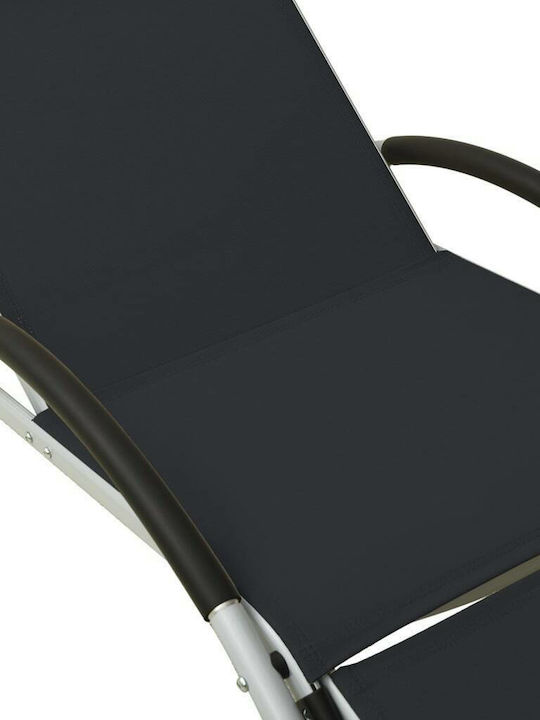 Ξαπλώστρα Αλουμινίου με Ύφασμα Textilene Black 173x66x40εκ.