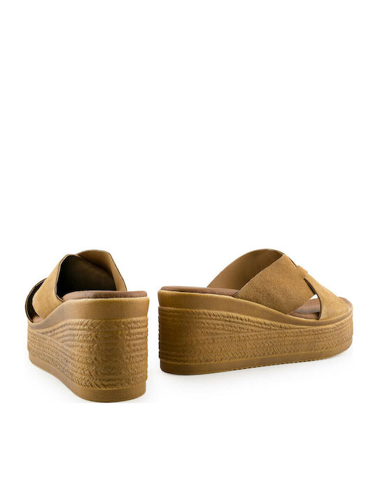 Women's Platform Wedge Sandals Tabac Brown