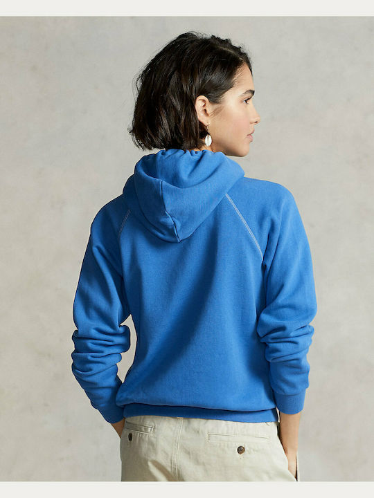 Ralph Lauren Women's Long Hooded Fleece Sweatshirt Turquoise