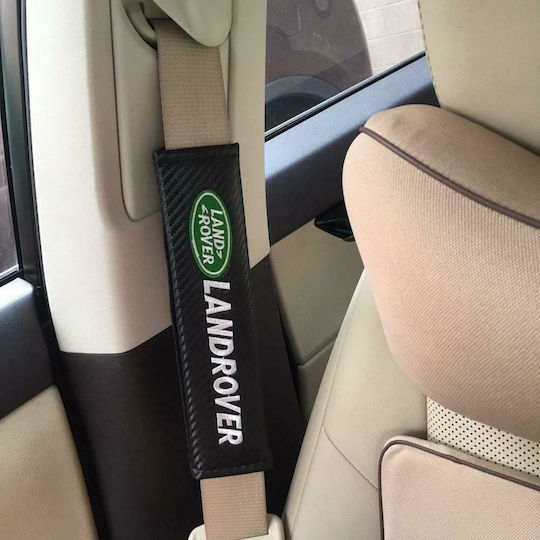 Μαξιλαράκια Ζώνης Αυτοκινήτου Carbon Landrover Μαύρα 2τμχ