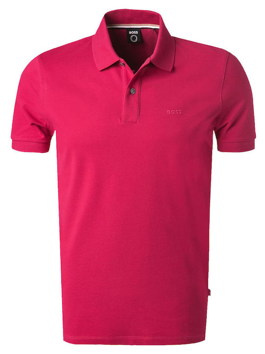 Boss Polo Herrenblusen Kurzarm Fuchsie