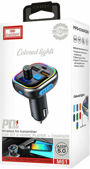 Earldom FM Transmitter Αυτοκινήτου με Bluetooth / USB / Type-C