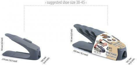 Prosperplast Plastic Shoe Storage Case in Grey Colour 4 Pieces