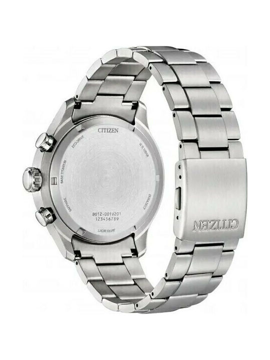 Citizen Men's Watch 44mm Chronograph Eco - Drive with Silver Metal Bracelet
