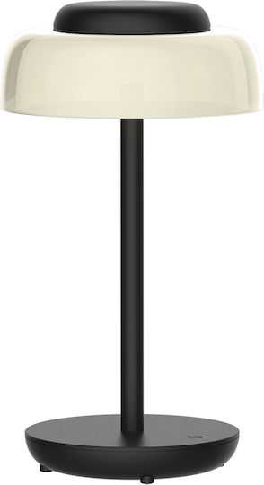 Fos me Ethra Metal Lampă de masă LED cu Abajur Alb și Bază Negru