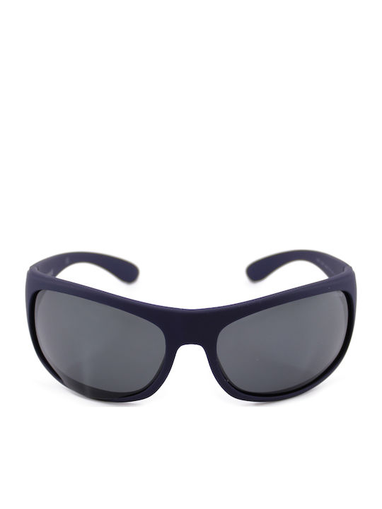 Polaroid Men's Sunglasses with Blue Plastic Frame and Black Polarized Lens P07886 SZA/Y2