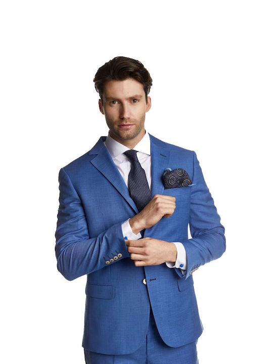 Bizzaro Men's Summer Suit Slim Fit Blue