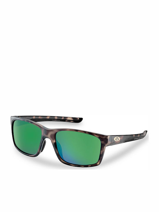 Flying Fisherman Freeline Men's Sunglasses with Brown Plastic Frame and Green Lens 7706TAG