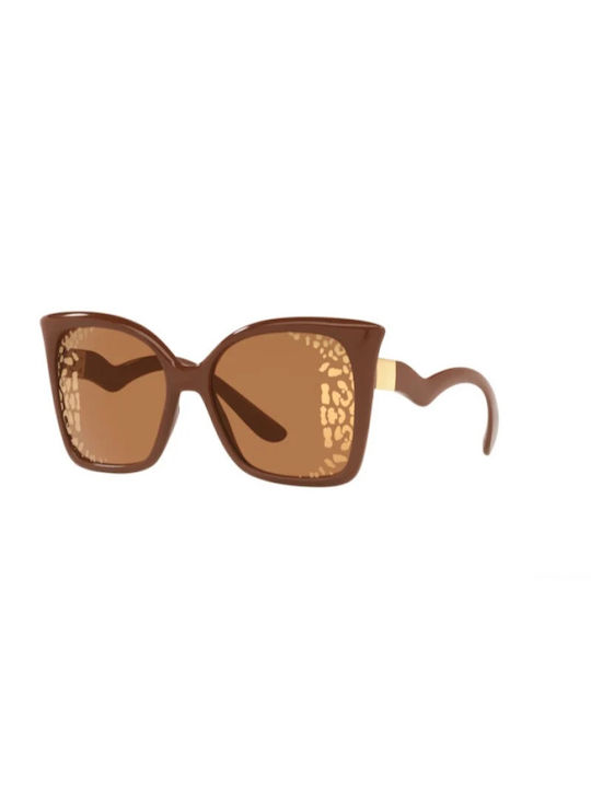 Dolce & Gabbana Women's Sunglasses with Brown Plastic Frame and Brown Lens DG6168 3292P4