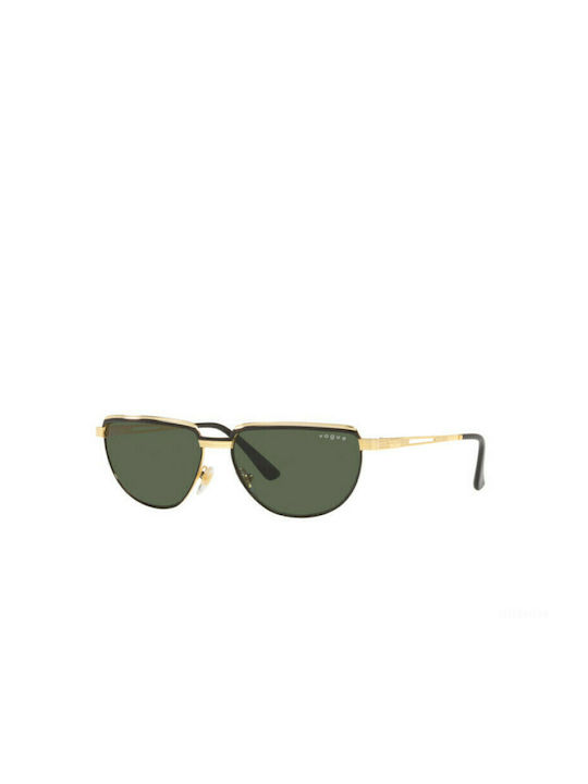 Vogue Women's Sunglasses with Gold Metallic Frame and Green Lens VO4235S 917/71