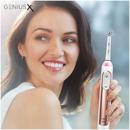 Oral-B Genius X Elektrische Zahnbürste mit Timer und Drucksensor Roségold