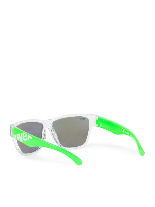 Uvex Sportstyle 508 Clear Green Τετράγωνα Παιδικά Γυαλιά Ηλίου με Καθρέφτη Φακό Διάφανα