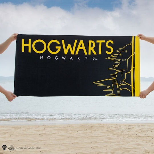 Cinereplicas Harry Potter Hogwarts Prosop De Plajă Din Bumbac Negru 70x140cm
