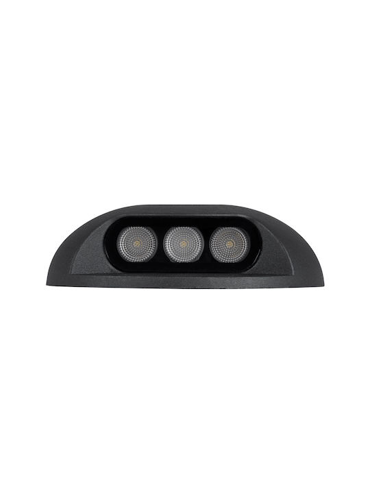 GloboStar Stepluna Outdoor Floor Lamp LED Wall Washer 3W with Natural White Light IP65 Black