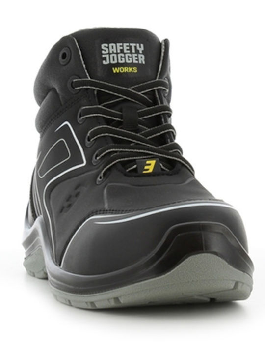 Safety Jogger Composite Toe Cap Flow Wasserdicht Stiefel Sicherheit Schwarz S3 mit Zertifizierung P, ESD ,SRC