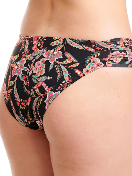 Bikini-Set Blumen Schwarz