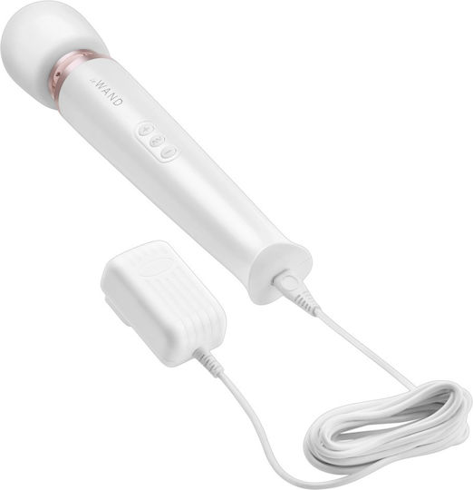 Le Wand Rechargeable Vibrating 10-Speed Wand Massager Vibrator Massage with Remote Control 12.5cm White