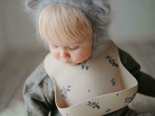 Mushie Planets Waterproof Bib Silicone with Button & Pocket Black